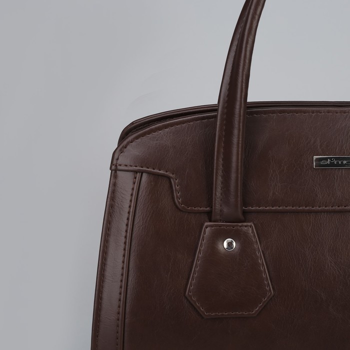 Сумка женская, отдел на молнии, наружный карман, длинный ремень, цвет коричневый