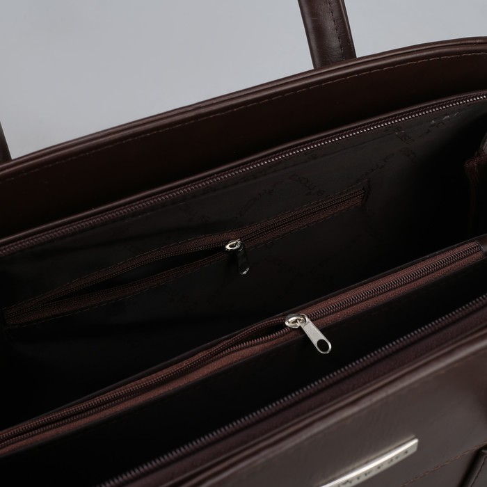 Сумка женская, отдел на молнии, наружный карман, длинный ремень, цвет коричневый