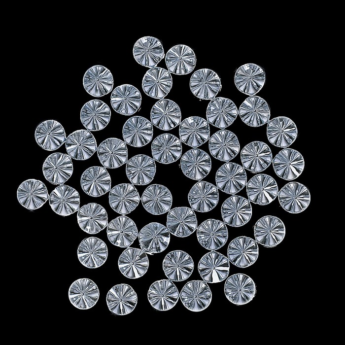 Декор для творчества пластик "Шипы круг" серебро набор 50 шт 0,8х0,8 см