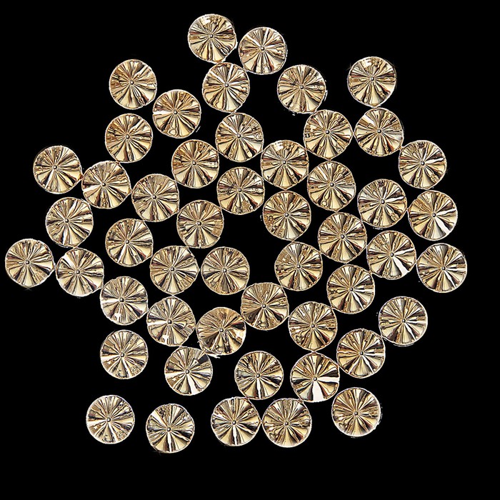 Декор для творчества пластик "Шипы круг" золото набор 50 шт 0,8х0,8 см