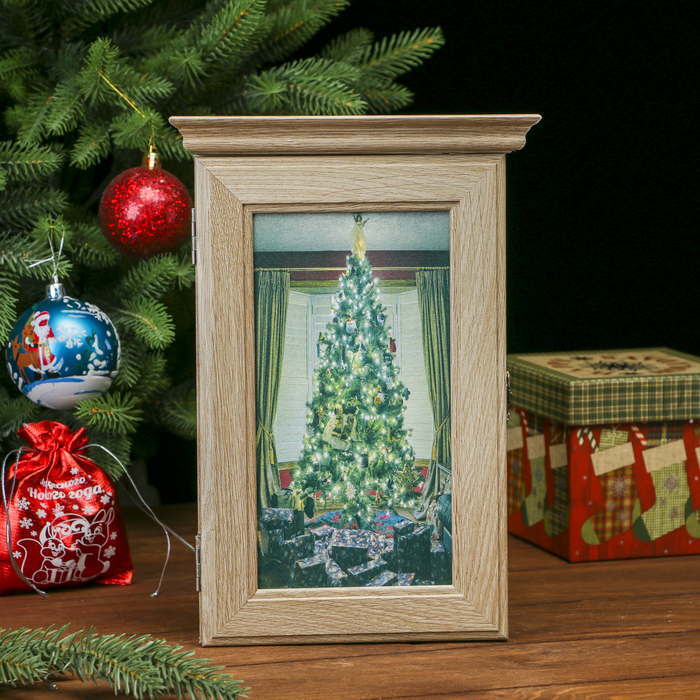 Ключница "Новогодняя елочка" Янтарь 28,5х20х6 см