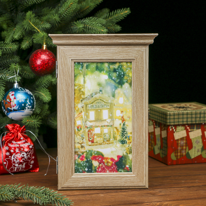 Ключница "Новогодний домик" Янтарь 28,5х20х6 см