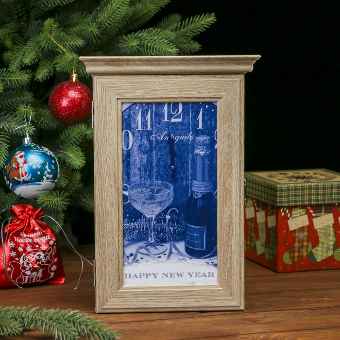 Ключница "Шампанское и часы" Янтарь 28,5х20х6 см