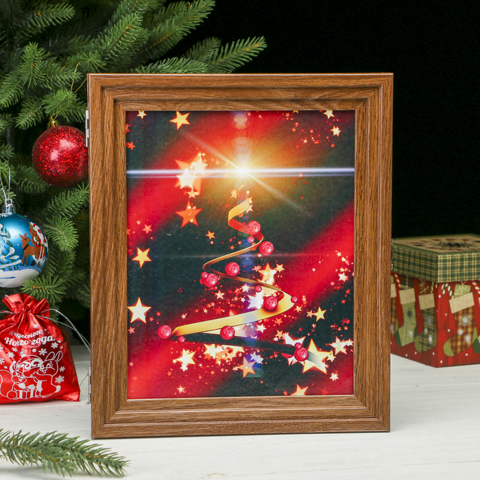 Ключница Пирамида "Праздничная елка" Шоколад 30х25х5 см