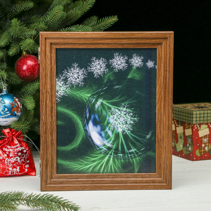 Ключница Пирамида "Елочный шар и снежинки" Шоколад 30х25х5 см