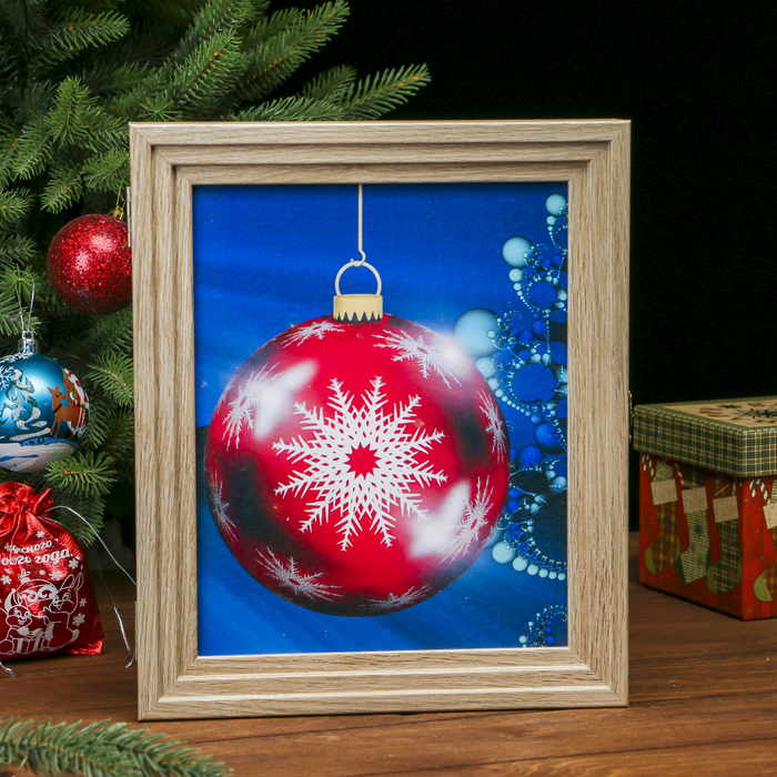 Ключница Пирамида "Новогодний красный шар" Янтарь 30х25х5 см