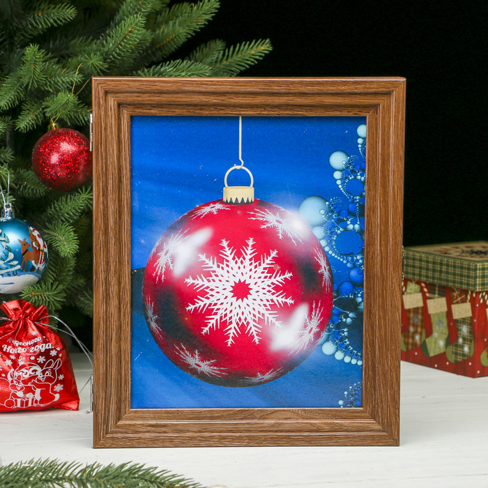 Ключница Пирамида "Новогодний красный шар" Шоколад 30х25х5 см