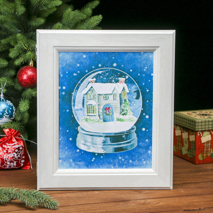 Ключница Картина "Зимний шар" Жемчуг 34,5х29,5х5 см