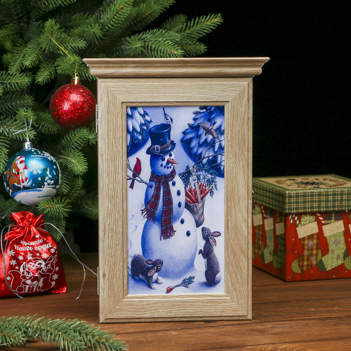 Ключница "Веселый снеговик" Янтарь 28,5х20х6 см