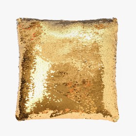 Наволочка декоративная Хамелеон 37×37 см, цвет золото - серебро, пайетки, 100%п/э