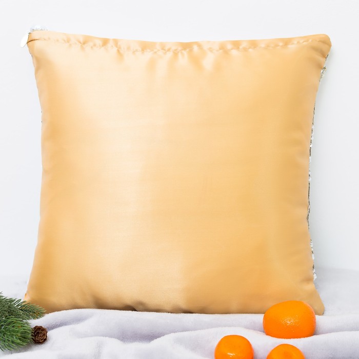 Наволочка декоративная Хамелеон 40*40 см Олень, пайетки, 100% п/э