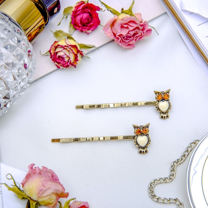 Невидимка для волос "Терция" 5 см, совушки