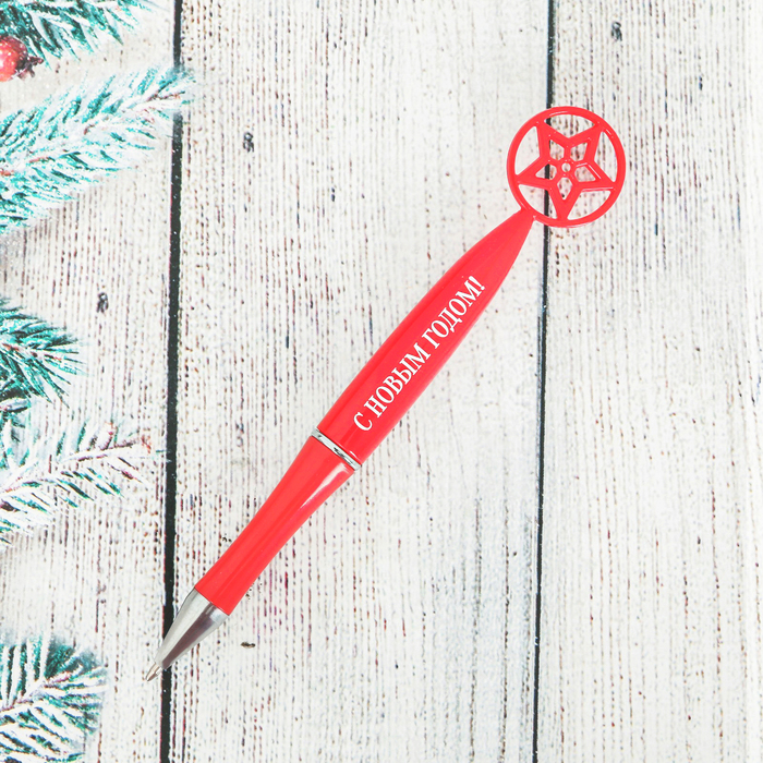 Ручка с фигурным наконечником на открытке "Хрюшка"