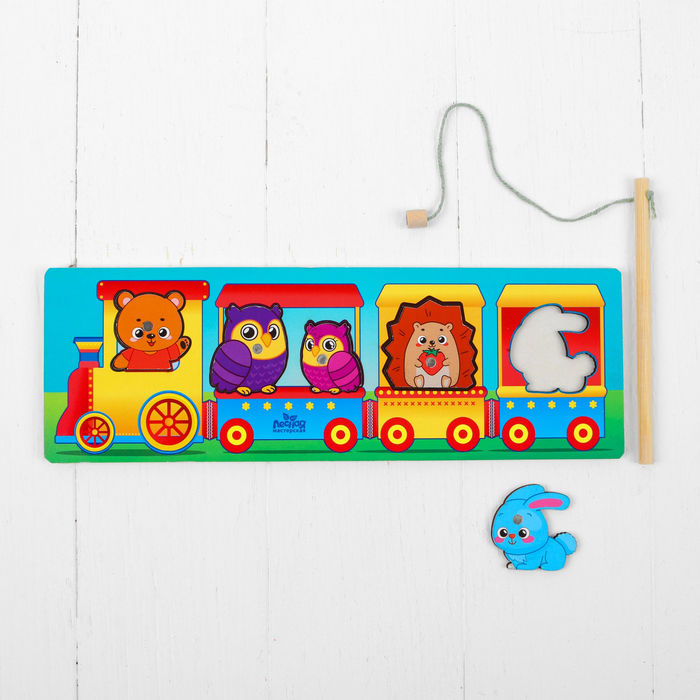 Игрушка-рыбалка "Паровозик" (удочка+ 5 элементов)