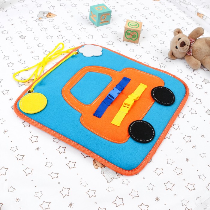 Текстильный бизиборд "Машина", 29 х 29 см