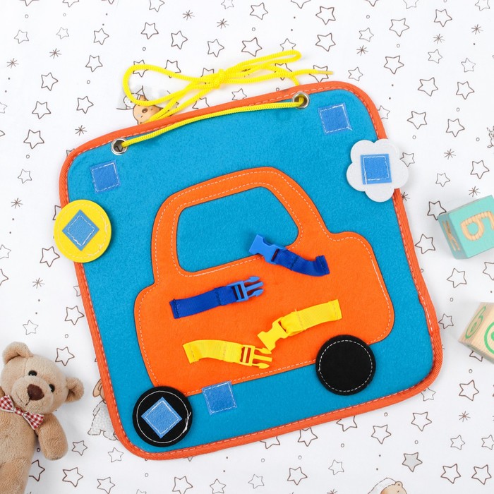 Текстильный бизиборд "Машина", 29 х 29 см