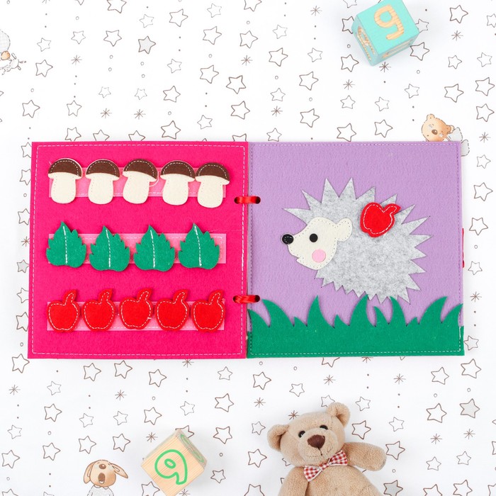 Развивающая книжка из фетра "Давай играть", 4 лист, 19 х 19 см