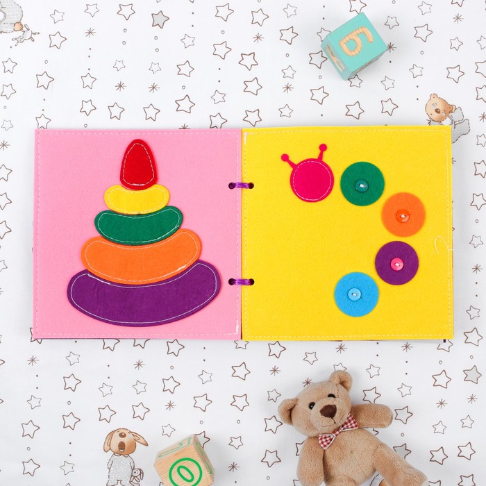 Развивающая книжка из фетра "Весёлый счет", 4 листа, 19 х 19 см