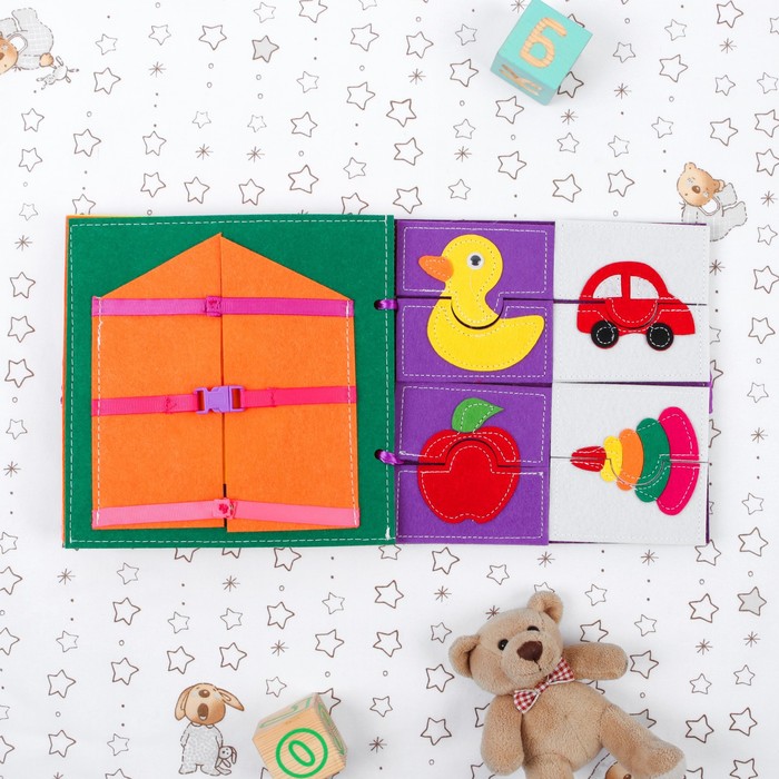 Развивающая книжка из фетра "Весёлый счет", 4 листа, 19 х 19 см