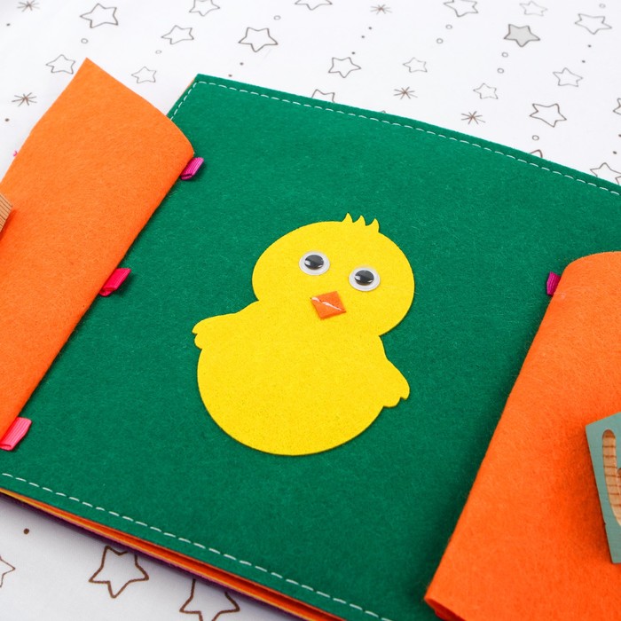 Развивающая книжка из фетра "Весёлый счет", 4 листа, 19 х 19 см