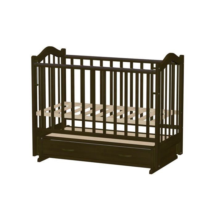 Кровать детская "Лана 4"  с сердцем, тёмный орех