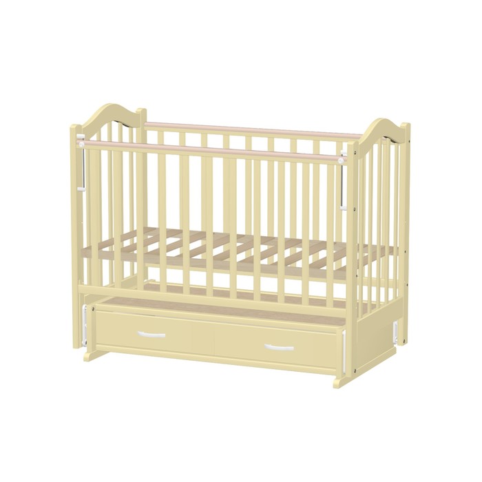 Кровать детская "Лана 4" с сердцем, слоновая кость