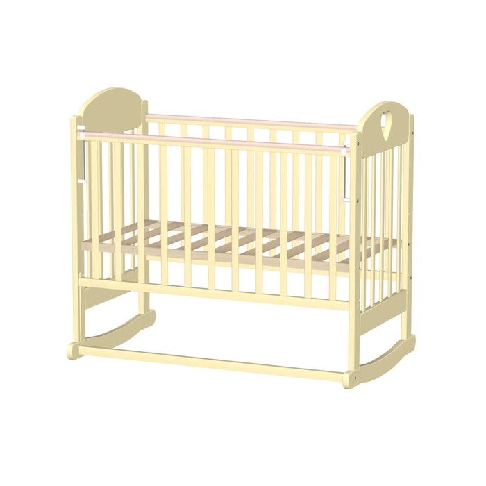 Кровать детская "Иришка 6" с сердцем, слоновая кость