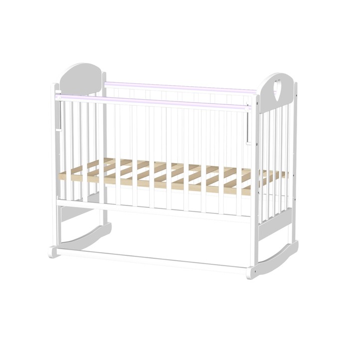 Кровать детская "Иришка 6" с сердцем, белая