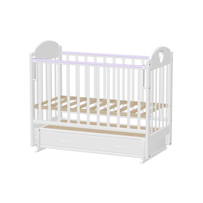 Кровать детская "Иришка 3" с сердцем, белая