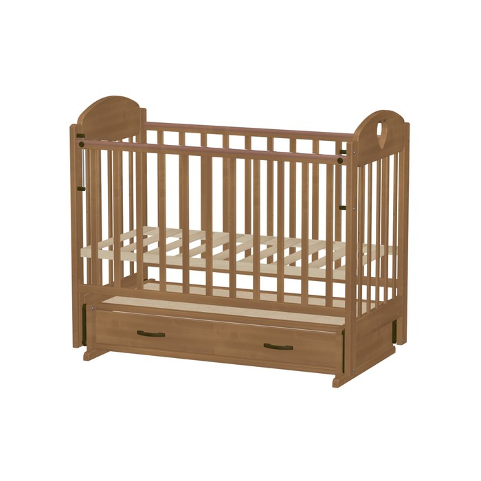 Кровать детская "Иришка 3" с сердцем, орех