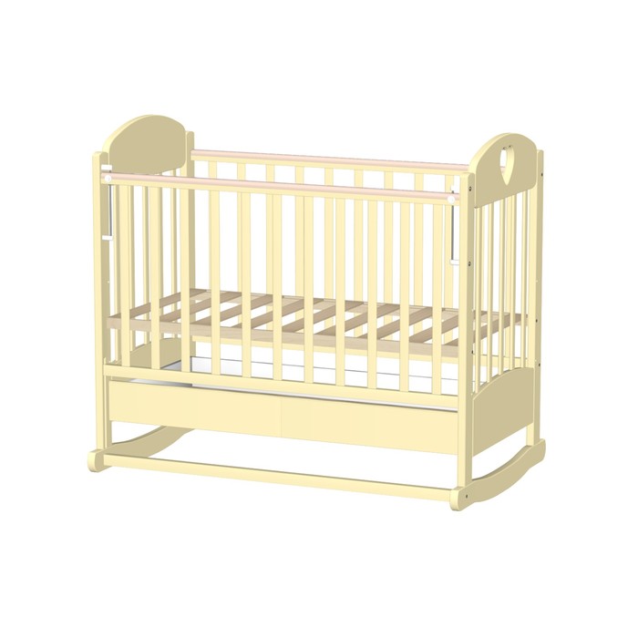 Кровать детская "Иришка 2" с сердцем, слоновая кость