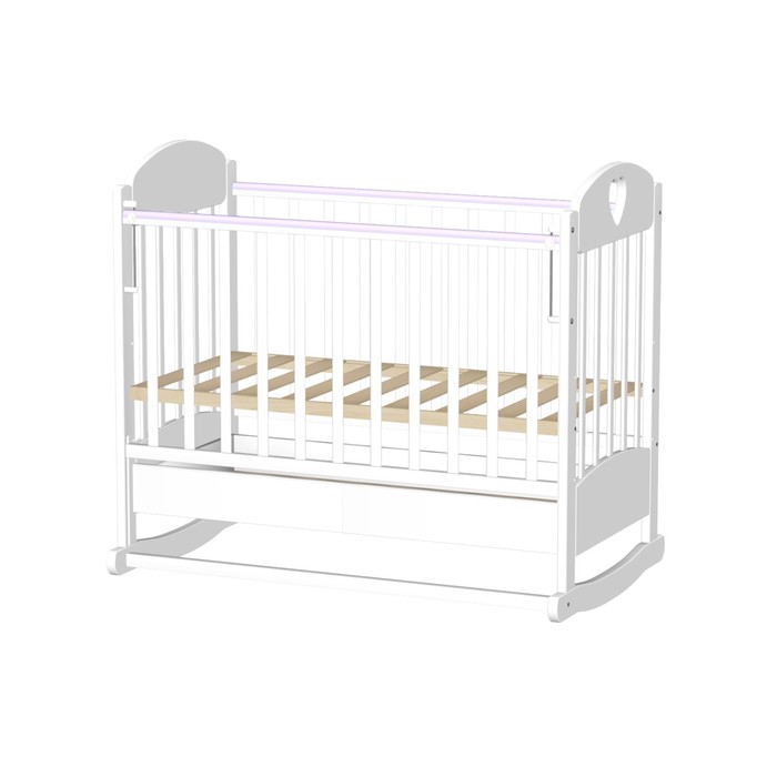 Кровать детская "Иришка 2" с сердцем, белая