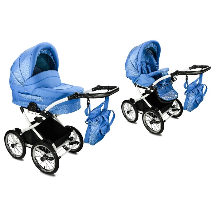 Коляска детская "Мираж" комбинированная 2 в 1 (102, бирюзовый, КЛ-1 АЛ, R14 спицы)