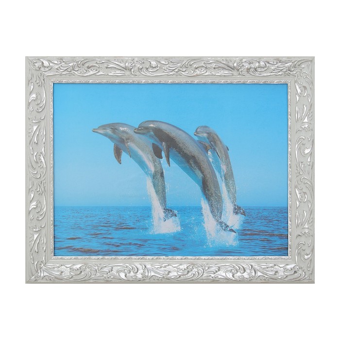 Картина "Три Дельфина" 37х47 см