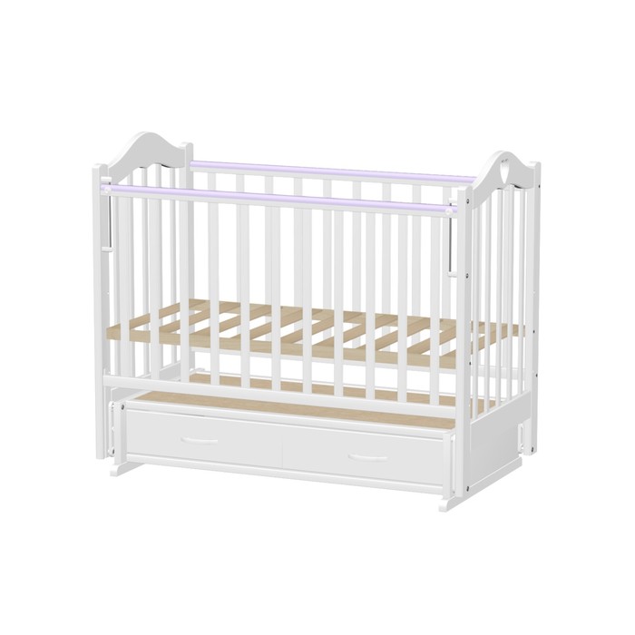 Кровать детская "Лана 3" с сердцем, белая