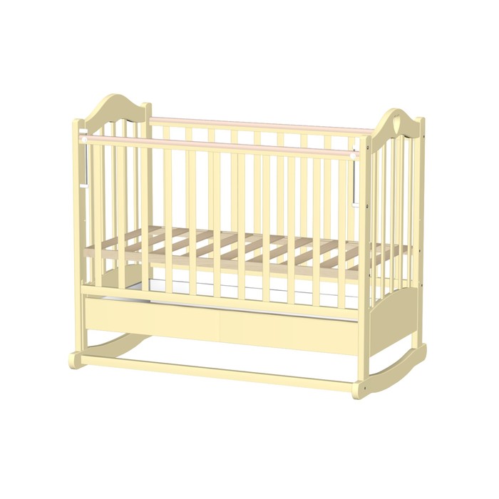 Кровать детская "Лана 2"  с сердцем, слоновая кость