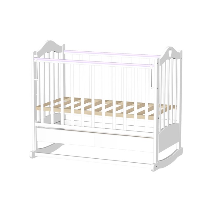 Кровать детская "Лана 2" с сердцем, белая