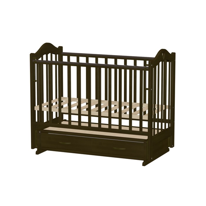 Кровать детская "Лана 3"  с сердцем, тёмный орех