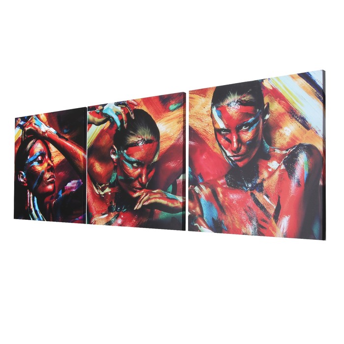 Картина модульная на подрамнике "Девушка" 150х50 см (3-50х50 см)