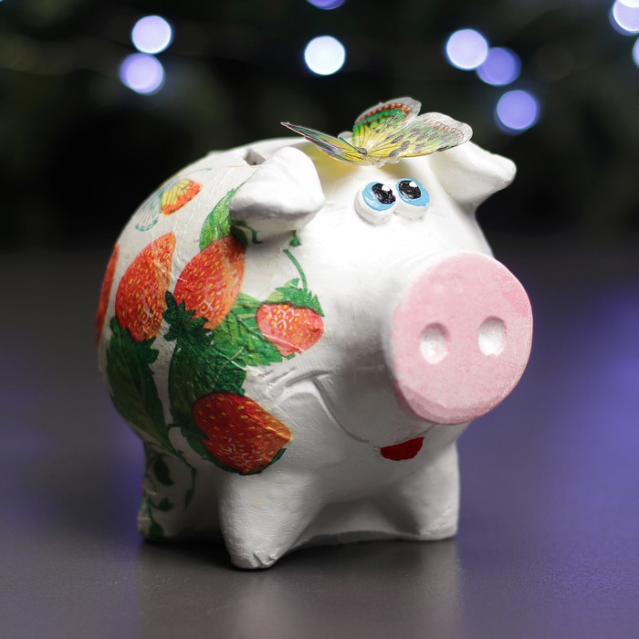 Копилка "Поросенок букет" 12х9,5х13см