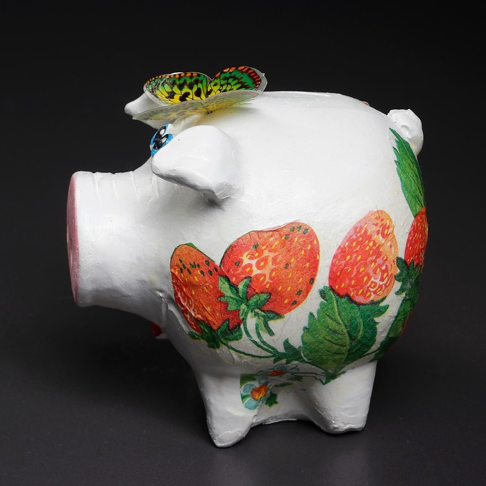 Копилка "Поросенок букет" 12х9,5х13см