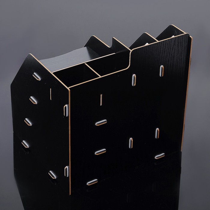 Органайзер для канцелярии, сборный, выдвижной ящик, 7 отделений, чёрный, 29.5х26.5х29 см