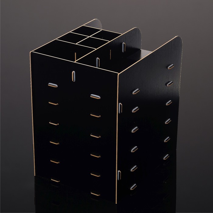 Органайзер для канцелярии, сборный, вертикальный, 12 отделений, чёрный, 25х32х35 см