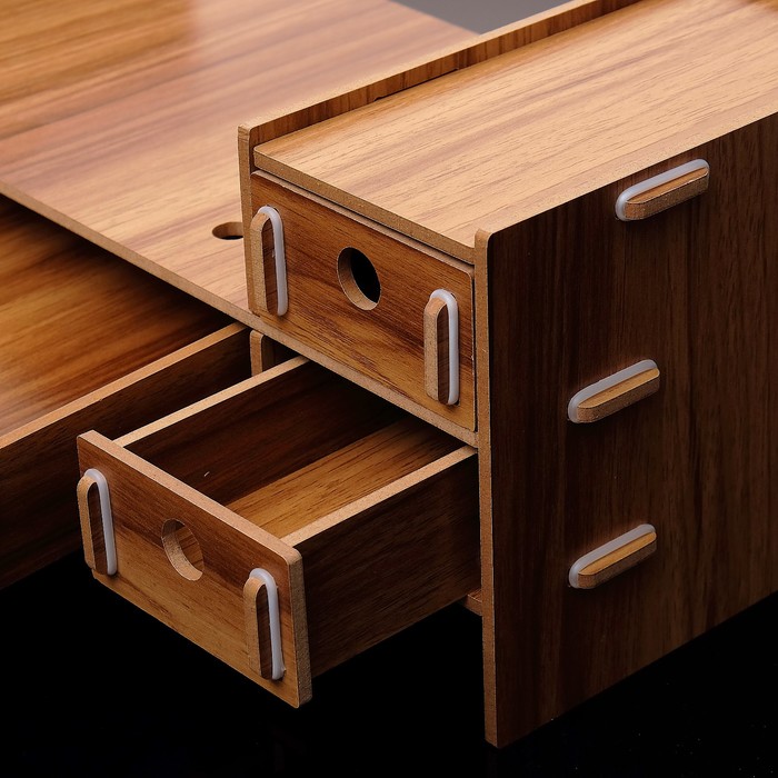 Органайзер для канцелярии, сборный, 5 выдвижных ящиков, под дерево, 48х19х16 см