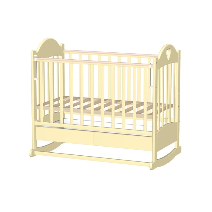 Кровать детская "Таисия 2" с сердцем, слоновая кость