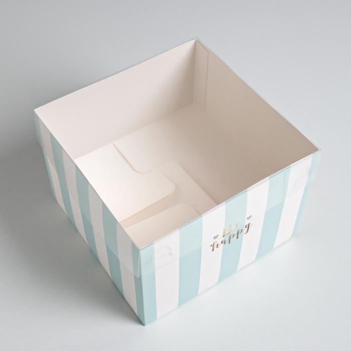 Коробка для цветов с PVC крышкой Be happy 17 х 12 х 17 см