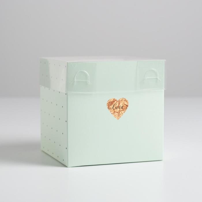 

Коробка подарочная для цветов с PVC крышкой, упаковка, «Love», 12 х 12 х 12 см