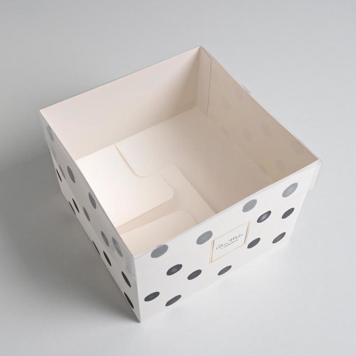 Коробка для цветов с PVC крышкой «Для тебя с любовью», 17 х 12 х 17 см