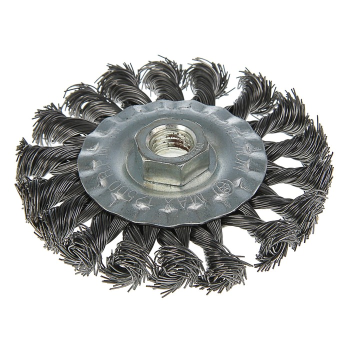 Щетка металлическая TUNDRA basic для УШМ крученая "плоская", М14, 100 мм