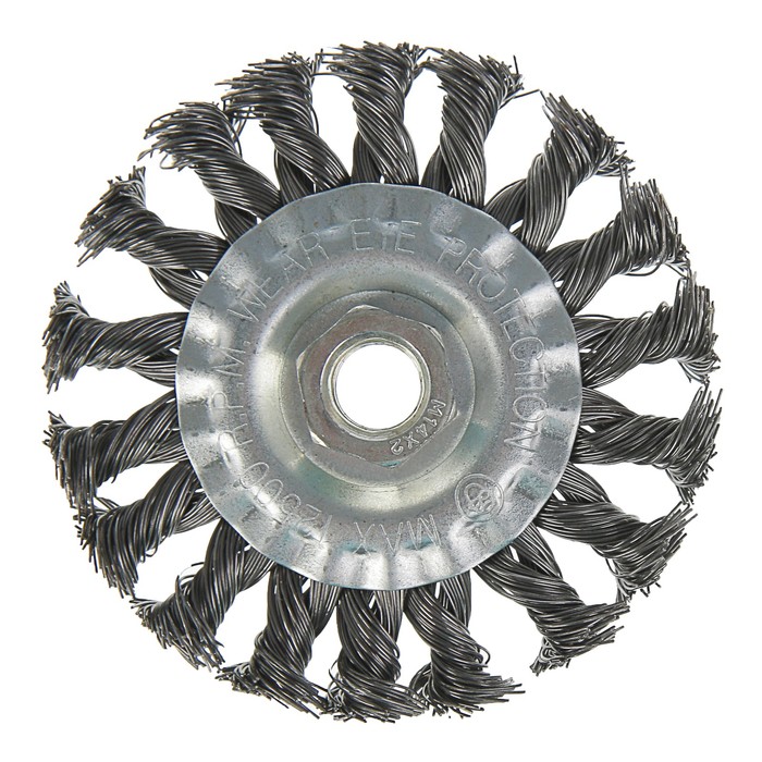 Щетка металлическая TUNDRA basic для УШМ крученая "плоская", М14, 100 мм